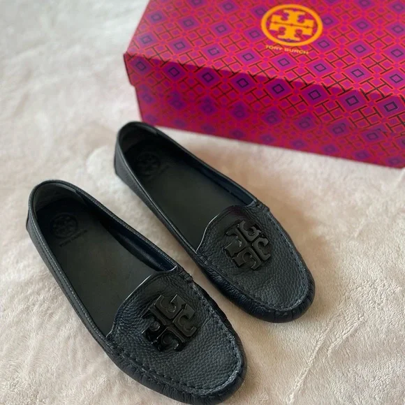 Tory Burch Black Lowell 2 Driver Tumbled Loafer - Picture 8 of 12